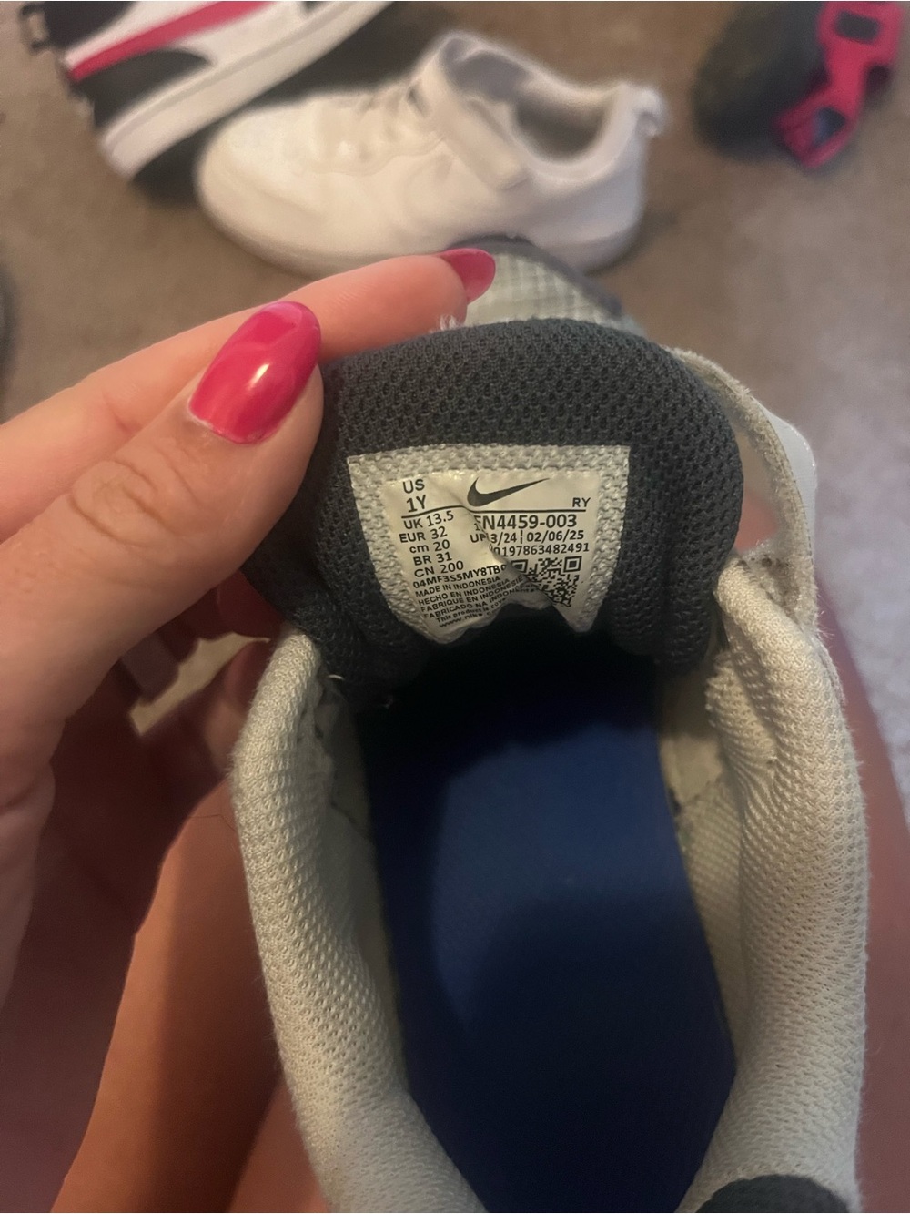Nike Kids Gray and Blue Casual Sneakers air max